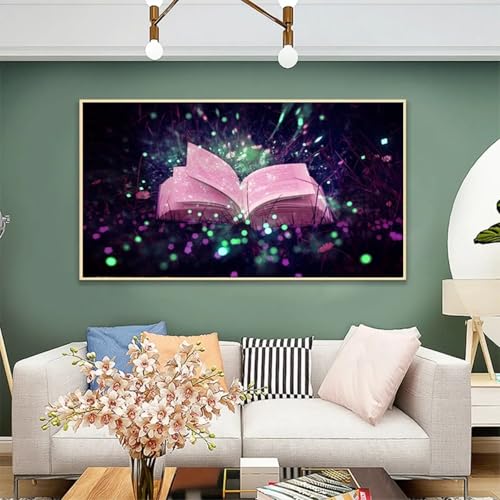 Toile murale moderne avec livre de rêves, grand format déco 70x140cm - 4