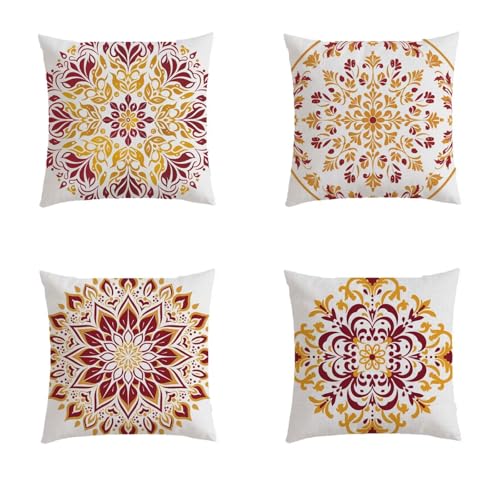 Housse coussin extérieur de qualité supérieure avec impression mandala double face