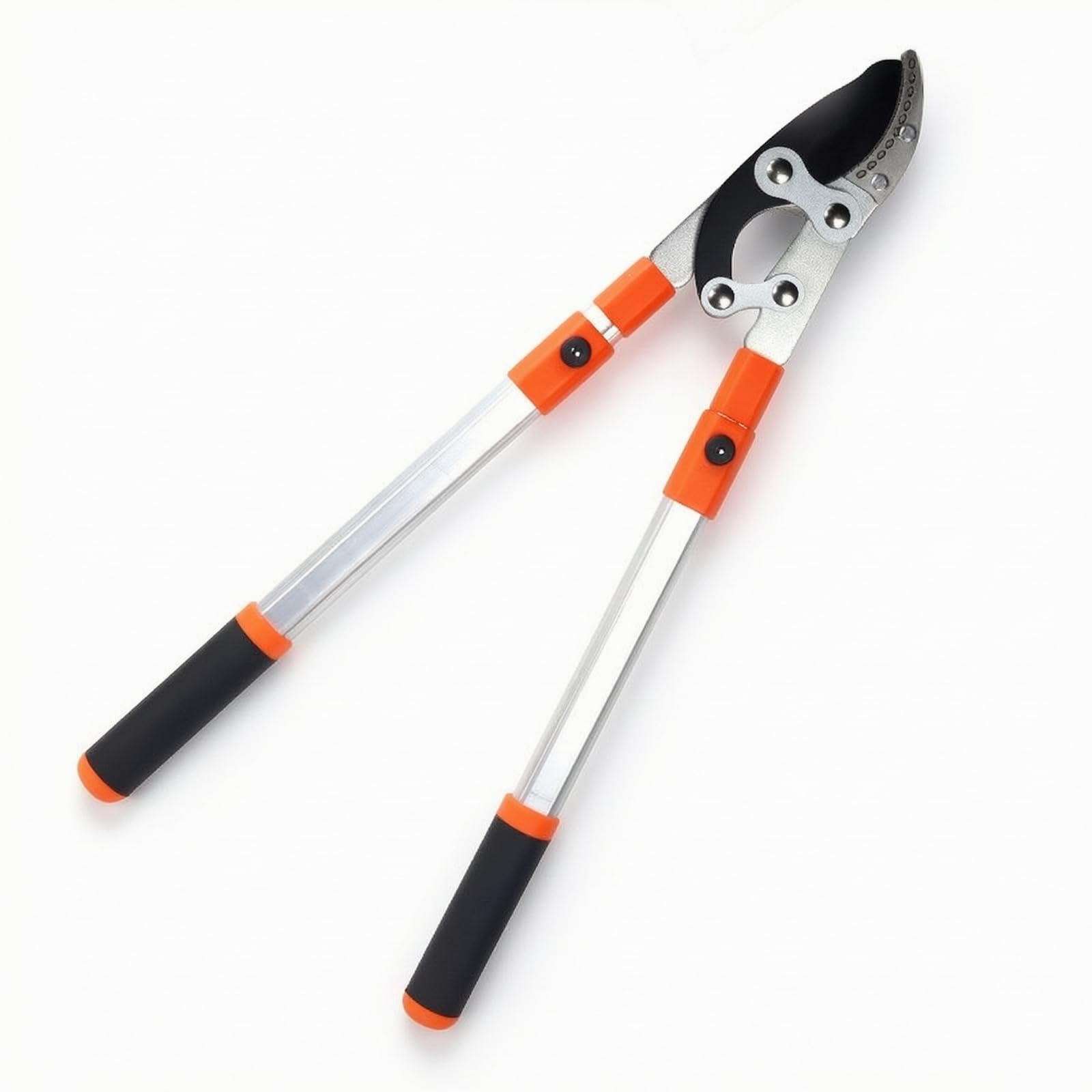 Gralara Teleskop-Astschere teleskopierbar Astschere mit Teleskopstiel stabil Baumschere mit Teleskopstiel für Hobbygärtner, Baumversorgung, Black Orange