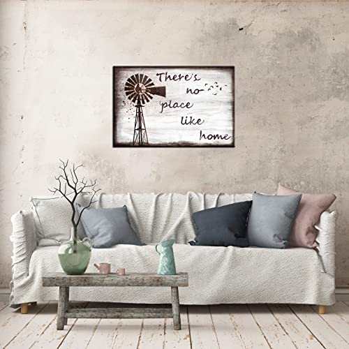 Sechars Home Quotes Canvas Wall Art Vintage Farmhouse Windmill Painting Art Prints Family Family Sign Canvas Rustic Home Wall Decor Gallery Canvas Wrapped Ready To Hang 16X24Inches #TOP4