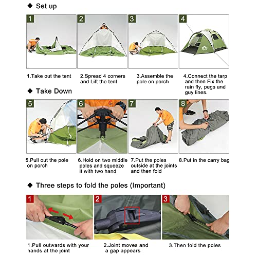 Night Cat Instant Popup Tents 2-3 Persons With Footprint Tarp Easy Setup Camping Tent With Rainfly Double Layers Waterproof Automatic Hydraulic Mechaism #TOP5
