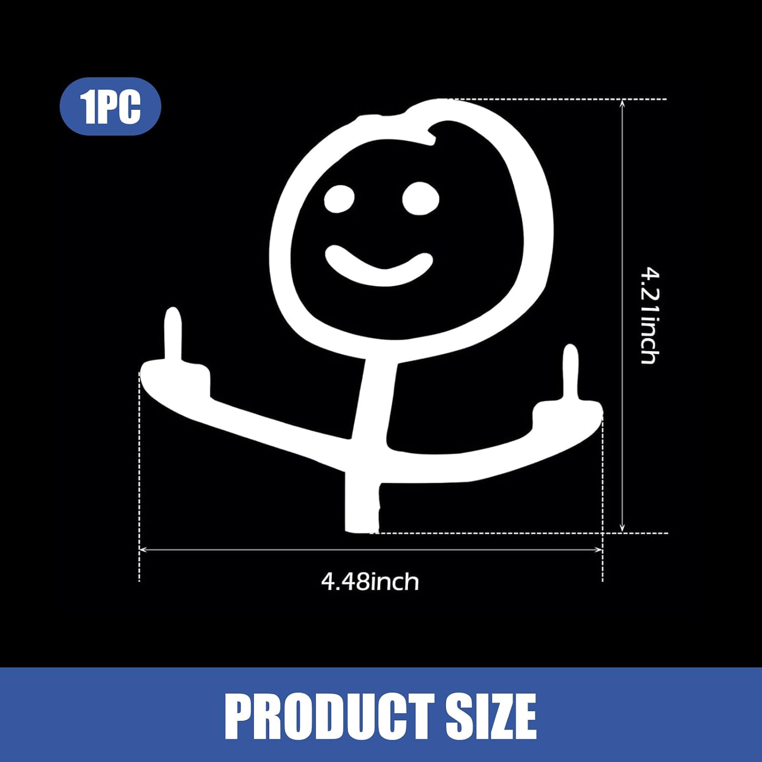 Car Stickers, Funny Middle Finger Decals for Car Windows Bumpers and Bodies, Self-Adhesive Personalized Graffiti Decoration, for Most Cars Trucks Exterior Accessories (White) image 2