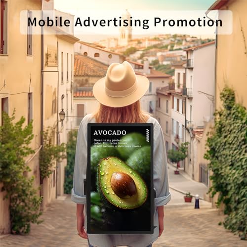 EEZ Mochila digital de 54.6 cm, mochila LCD para reprodutor de publicidade de vídeo 1920 x 1080 com
