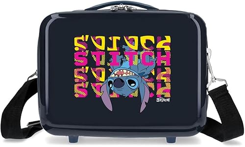 Trousse de Toilette Adaptable Disney Stitch Naughty Face down Bleu 29x21x15 cms 