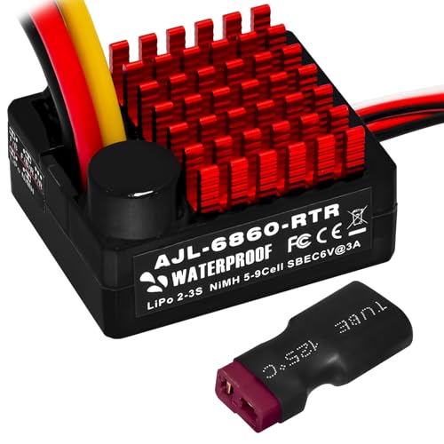 GOUPRC 60A Brushed ESC Electronic Speed Controller Waterproof for 1/10 RC Car RCBoat for use with...