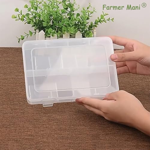 Image of 2 Pack Transparent Plastic Bead Organizers with Adjustable Dividers (8 Grids),Craft Organizers and Storage Beads Organizer,Size 7.09 x 4.72 x 1.65 in