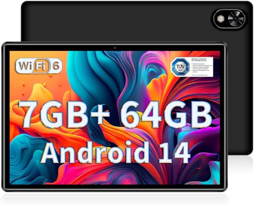DOOGEE U9 Tablet, Android 14 Tablet 10 Pollici, 7GB RAM + 64GB ROM 1TB TF, Bluetooth 5.0 WIFI 6 Tablet, 5060mAh/OTG/Tipo C/3.5mm Jack per Cuffie, Protezione Degli Occhi a Bassa Luminosità Blu TÜV