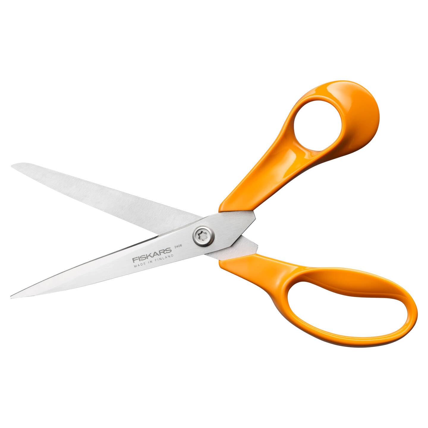 Fiskars Classic, Forbici da Cucina Universali, Per Destrimani, Lunghezza Totale: 21 cm, Vite Torx, Impugnatura Ergonomica, Imballaggio Sostenibile, Acciaio/Plastica di Qualità, Arancione, 1075031