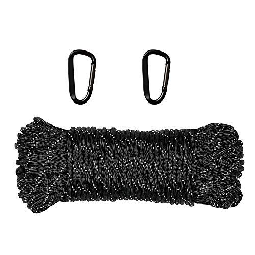 TooTaci 550 Paracord de 7 hebras de nailon para paracaídas y mosquetón, cuerda de supervivencia al aire libre para camping y bricolaje