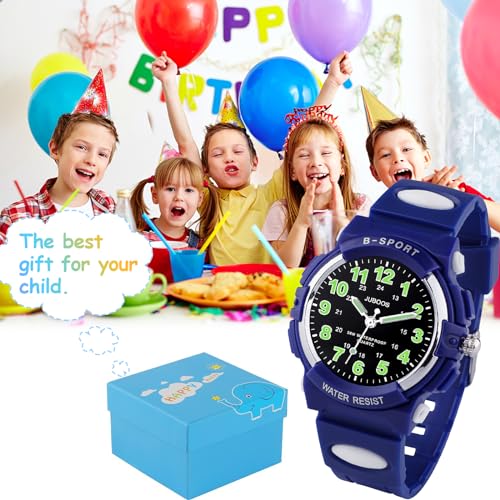 Juboos Kids Watch Analog for Boys Girls, Childrens Waterproof Soft Strap Kids Time Teaching Quartz Wristwatch for Ages 5-15