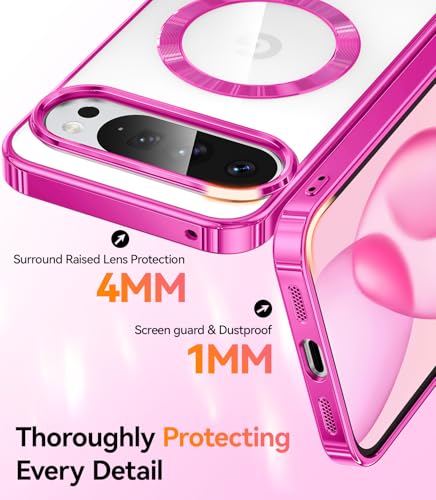 Coque Pixel 10 Pro XL antichoc transparente rose compatible MagSafe - 4
