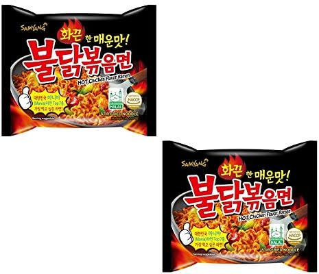 Sam Yang Buldak Stir Fried Hot Chicken Flavour Ramen Instant Korean Noodles - 140Gm*2Pack (Pack Of 2) (Imported)