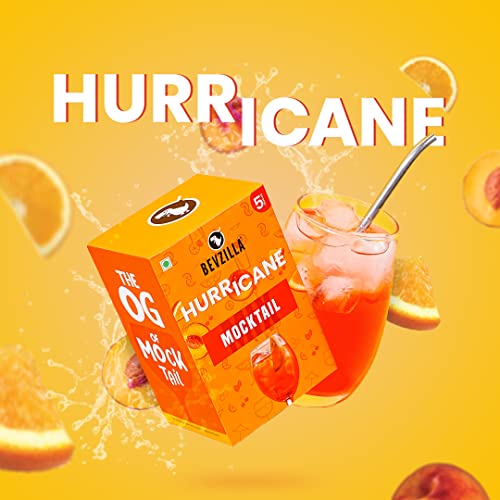 Image of Bevzilla Mocktail Mixer Powder - Hurricane (5 Pouches), Non Alcoholic| Makes 5 Drink| Refreshing| Low Calories| Instant Mocktail| Easy To Make| Party Mixer for Drinks