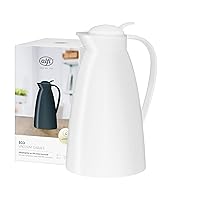 alfi ECO 1,0l,coconut white mat,caraffa thermos con igienico inserto in vetro temprato in plastica,chiusura