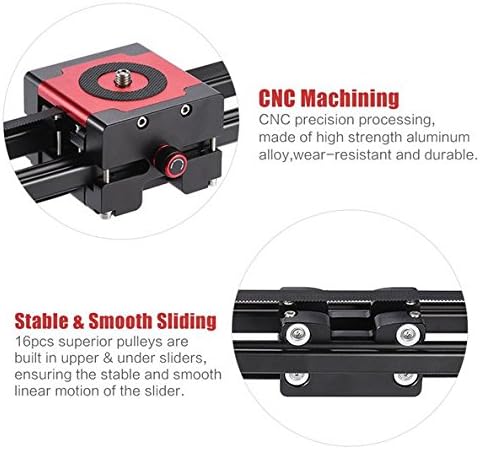 GOWE 50cm Rail Shooting Video Stabilizer Retractable Track Dolly Slider for DSLR Camera Camcorder Ball Head Tripod Max Load 6Kg