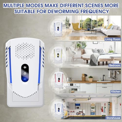 2 Pack Ultrasonic Insect Repeller, Electronic Insect Mouse Repellent, Indoor Pest Ultrasonic Plug in for Cockroaches, Mice, Spiders, Ants, Bugs, Mosquitoes, Pest Defence for House, Kitchen
