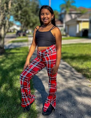Zaclotre Calça legging feminina flare com bainha dividida cintura alta para ioga bootcut atlética in
