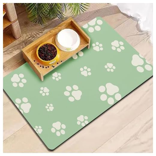 Pet Feeding Mat Dog Cat Food Mat Absorbent No Stains Quick Dry Rubber Bottom Anti-Slip Water Bowl Mats Easy to Clean for Indoor Pet Placemats Water Dispenser Mat