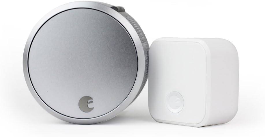 Smart Lock Pro + Connect Hub - Wi-Fi Smart Lock for Keyless Entry - Works with Alexa, Google Assistant, and more – Silver