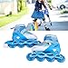 Xcello Adjustable Kids Inline Skates Blue with Buckle Soft Exercise Balance Roller Skates Shoes, and Light Up Wheels (L)