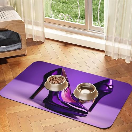Tapis d'alimentation en cuir PU élégant et imperméable pour animaux