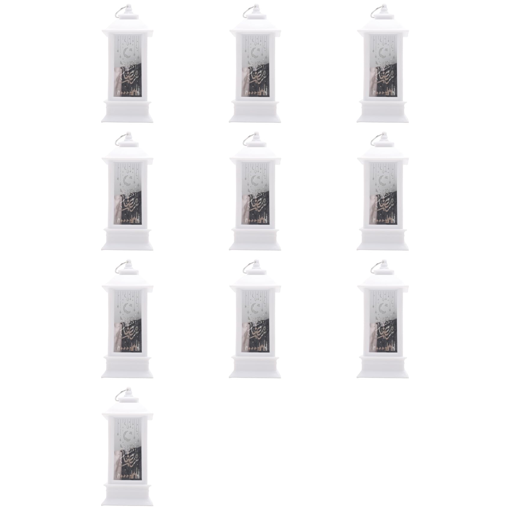 Hndhbfgrt 10X Eid Mubarak Led Lantern Ornaments Ramadan Lantern Nightlight Lighting Home Decorations,G