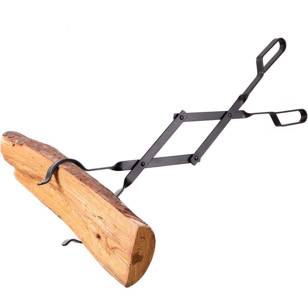 Amagabeli Firewood Tongs Log Grabber 26" for Fire Pit Campfire Firepit