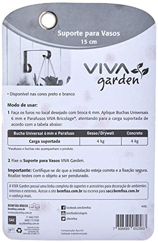 Suporte para Vasos Vivagarden Preto 15 cm