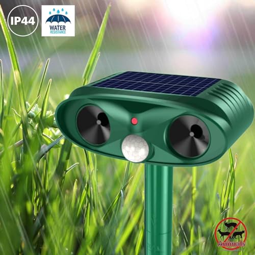Répulsif solaire à ultrasons chat pour éloigner définitivement les renards et oiseaux du jardin