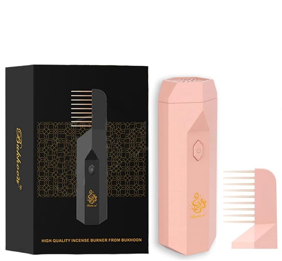 Maverick USB Rechargeable Incense Burner with Replaceable Comb Head; Portable Electric Incense Diffuser for Positivity, Hair, Aromatherapy, Meditation and Yoga (Fragrance Not Included, Pink Color)-image-1