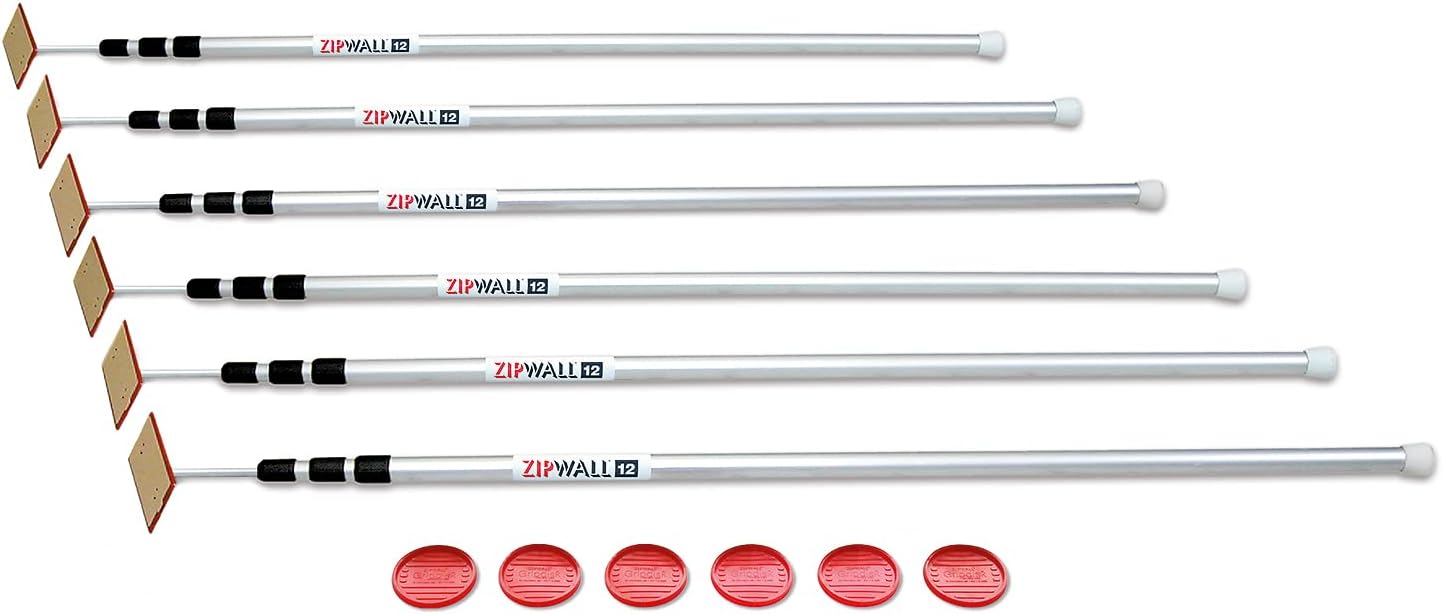 12' 6-Pack Spring-Loaded Poles for Dust Barriers, SLP6
