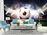 Wall Mural the imaginary soccer stadium and ball, 3d rendering football stadium Peel and Stick Wallpaper Self Adhesive Wallpaper Large Wall Sticker Removable Vinyl Film Roll Shelf Paper Home Decor