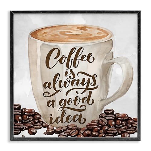 Coffee Phrase Vintage Mug, 24 x 24 Inch Framed Giclée Print