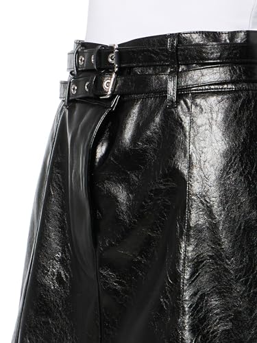 BOSS Women's Patent Leather Double Belt Mini Skirt3