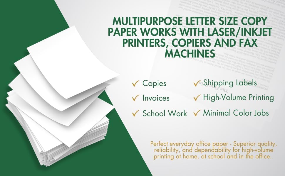 Image of ZS COLLECTION A4-Size Printer Paper 80.5L x 57.1W Centimeters | 500 sheets A4-size Paper bundle | 75 GSM White Paper For Laserjet & Inkjet Printer | Fast Drying | Eco Friendly -5 Ream