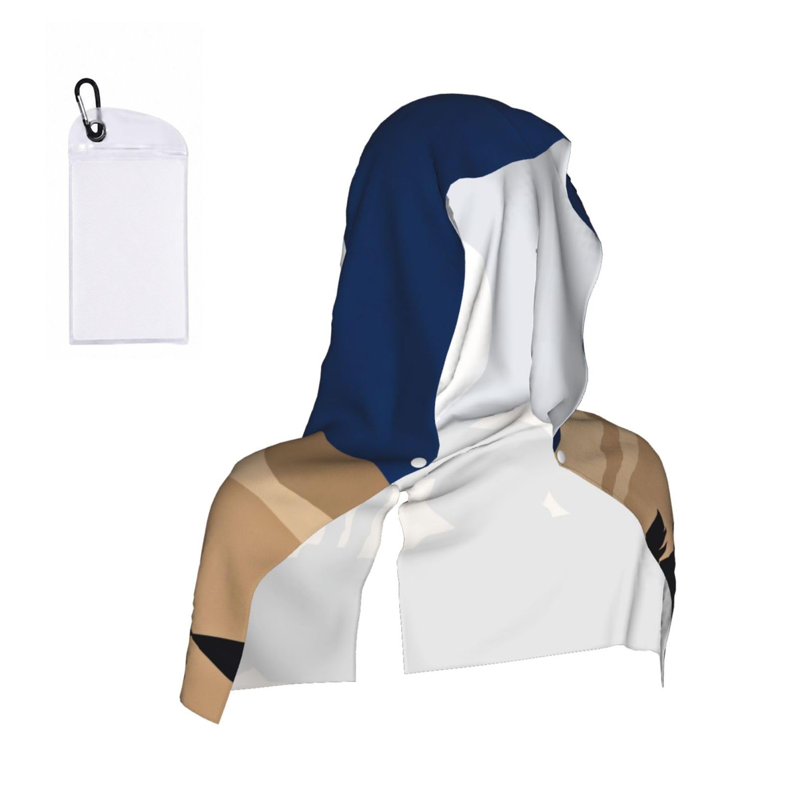 CNTDBU Mysterious Lone Wolf Cooling Towel Hooded-Instant Chill Neck Cover for Sports, UV Cooling Rag for Running Gym