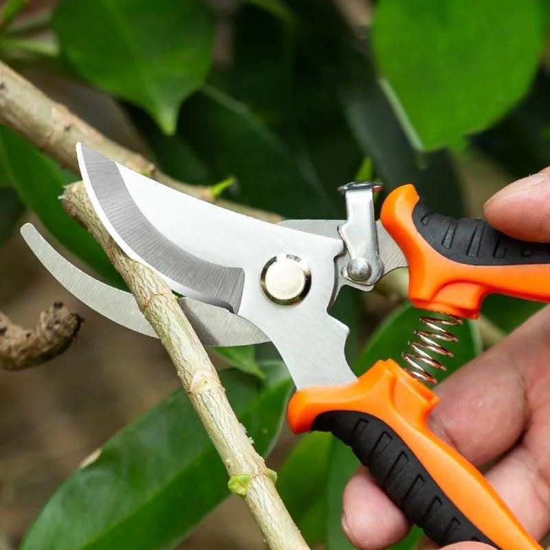 Tijeras de poda bypass para jardín naranja miniatura 5