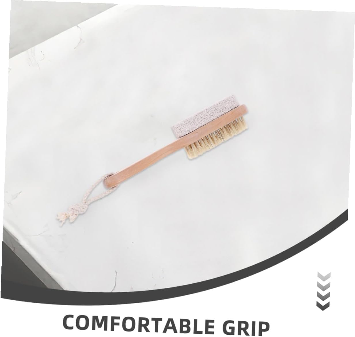 Vaguelly 3pcs Dual-Side Foot Scrubber with Pumice Stone and Natural Bristle Brush Foot File for Dead Skin Removal and Exfoliation