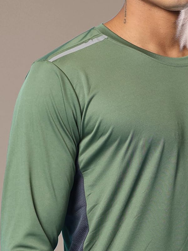 Image of CHKOKKO Gym T Shirts for Men Workout Solid Quick Dry Sports Men T-Shirts Breathable Lightweight Full Sleeve Regular Fit Round Neck Running Stylish Tshirt for man
