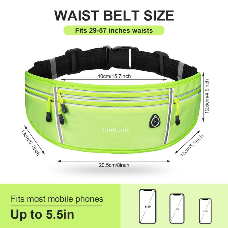 Running Belt, Ultra Slim Money Belt Running Bag, Lightweight Fanny Pack Multi-pocket Bumbags, Waterproof Belt Bag with Headphone Hole, Adjustable Pouch for Workouts, Cycling, Walking & Travel - Unisex - Image 4