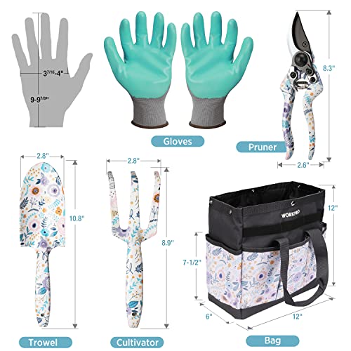 image for WORKPRO 5PCS Garden Tool Set, Aluminum Heavy Duty Gardening Tool Set w