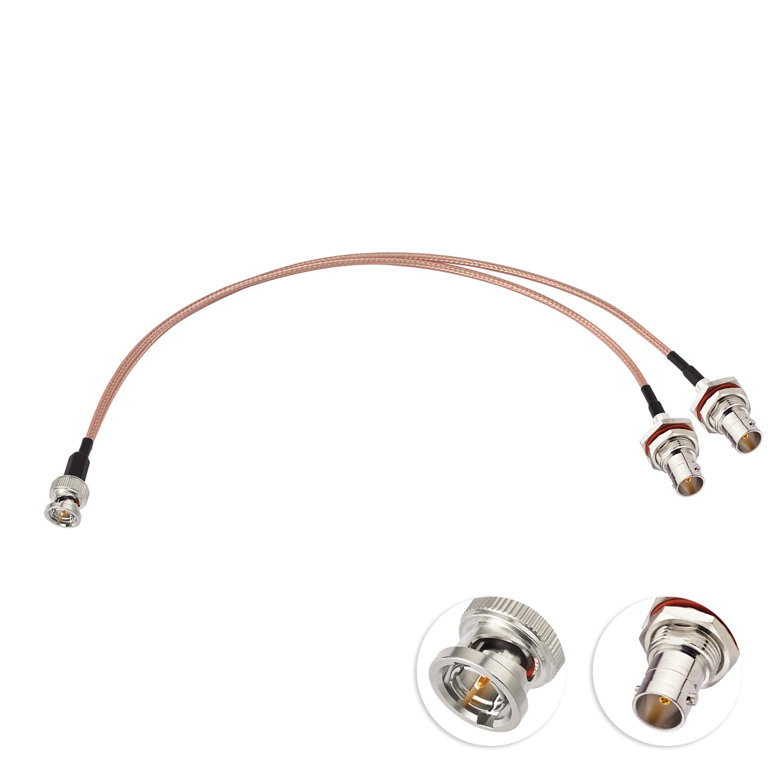 Superbat BNC Splitter 75 Ohm SDI Coax Splitter BNC Male to Dual Female Splitter Cable for Cameras DVR Recorder HD-SDI 3G-SDI SDI Video Cable 30cm(12 inches)