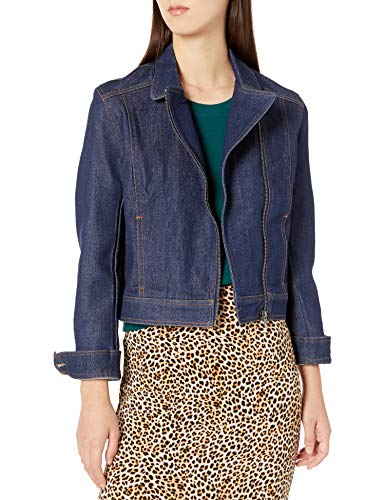 Jack by BB Dakota Junior's Day Tripper Washed Moto Jacket, Blue Denim, Large