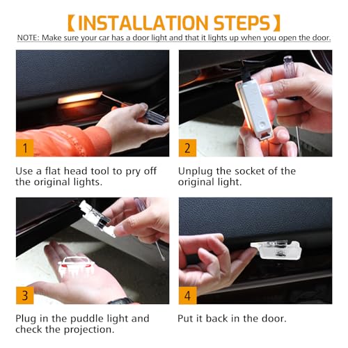 2Pcs Car Door Light Logo Projector for BRZ 2022-2024 Accessories, Non Fade Courtesy Projector Laser Lamp, Welcome LED Ghost Shadow Puddle Lights — view 5