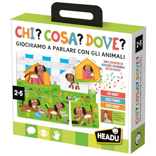REGALO EDUCATIVO PER BAMBINI: Ottimo come regalo bambino 3 anni, regalo bambina 4 anni o regalo educativo 5 anni. Chi Cosa Dove è un gioco educativo che unisce divertimento e apprendimento, perfetto come regalo compleanno, regalo Natale, o come idea regalo utile per insegnanti, educatori o logopedisti. Un gioco linguistico originale e coinvolgente che aiuta il bambino a esprimersi con sicurezza.