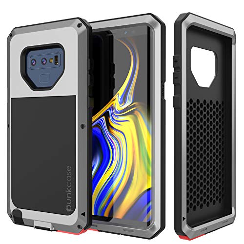 Galaxy Note 9 Metal Case, Heavy Duty Military Grade Armor Cover [Shock Proof] Hybrid Full Body Hard Aluminum & TPU Design [Non Slip] W/Prime Drop Protection for Samsung Galaxy Note 9 [Silver]