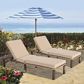 Alternative view of MAGIC UNION 2-Pack Outdoor Chairs Patio Adjustable Wicker Chaise Lounge with Cushions Patio Seating Beach Chairs Chaise Lounge Chairs for Outside Pool Patio Chair Lawn Chairs Set of 2