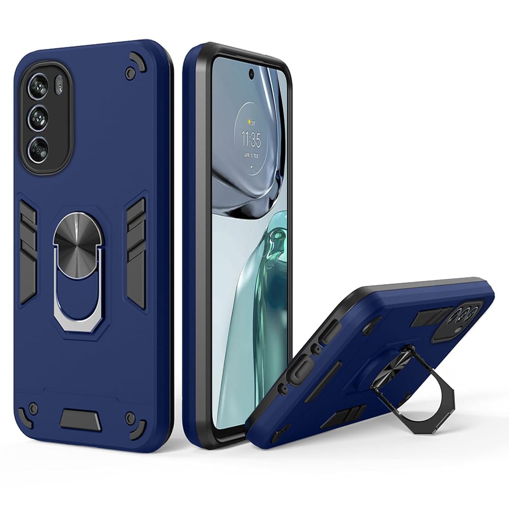 amazon basics Kickstand Mobile Cover (360° Rotating Ring Holder) for Motorola Moto G62 5G (Blue) (B0D5WHH7L1) Amazon Price History, Amazon Price Tracker