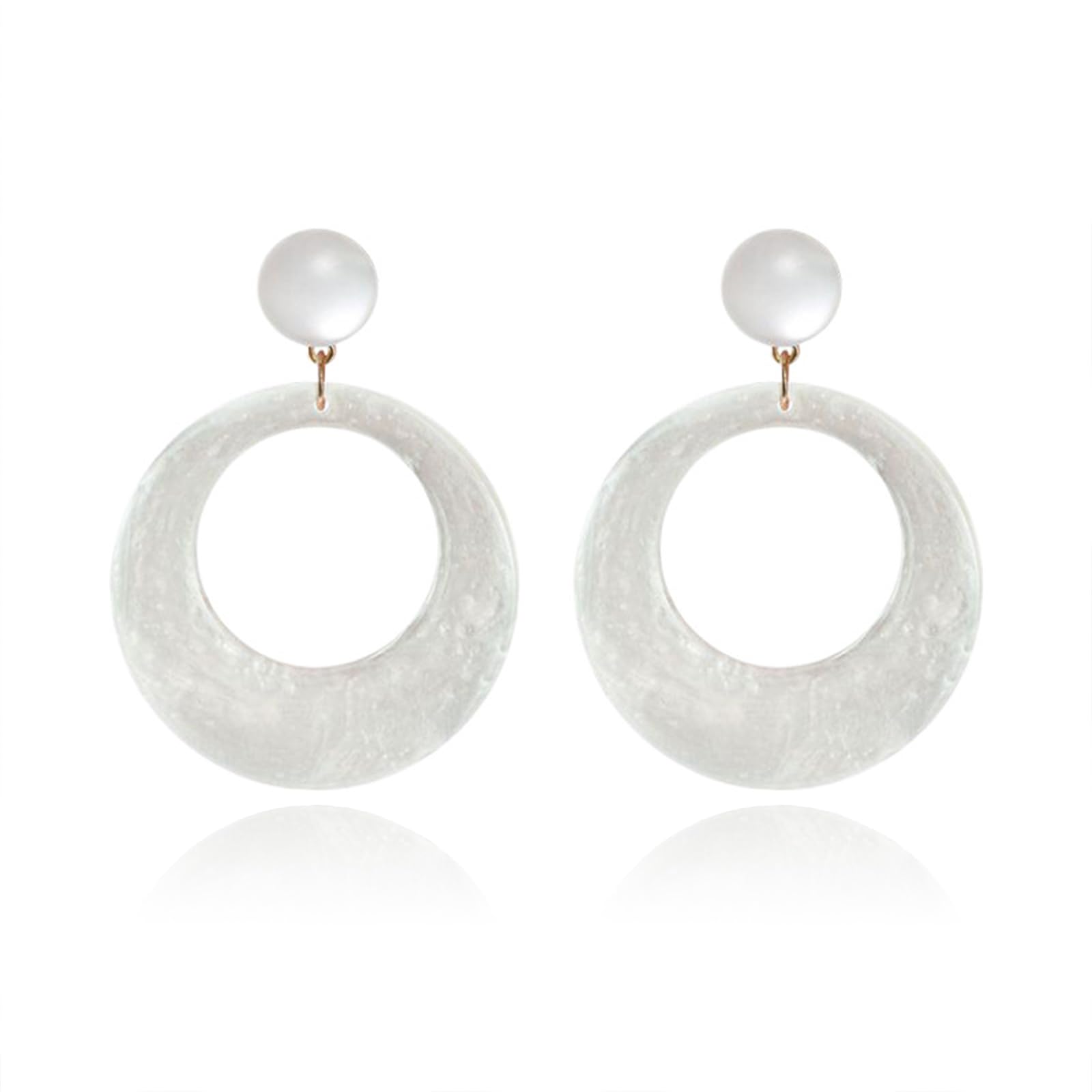 70s Earrings Retro White Acrylic Hoop Earrings 70s Accessories for Women 70s Jewelry Disco Outfits for Women