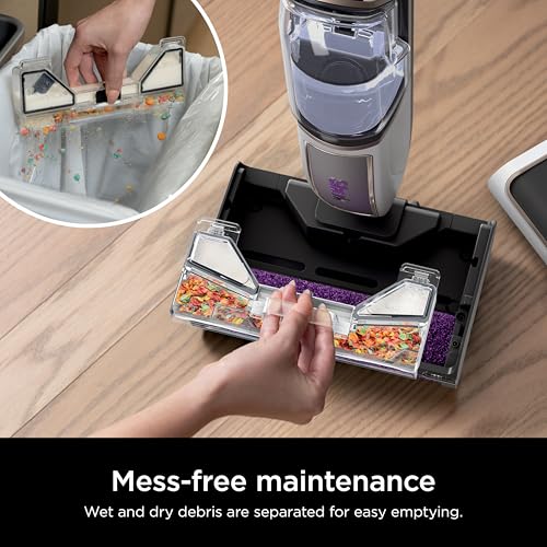 Image of Shark Steam Pickup 3-in-1 Steam Mop Picks Up Debris, Deep Scrubs, & Steam Sanitizes - All At Once, Lightweight Steam Cleaner for Home, Steam Cleaner for Hardwood, Tile & Laminate, White, SD205CCO (Renewed)